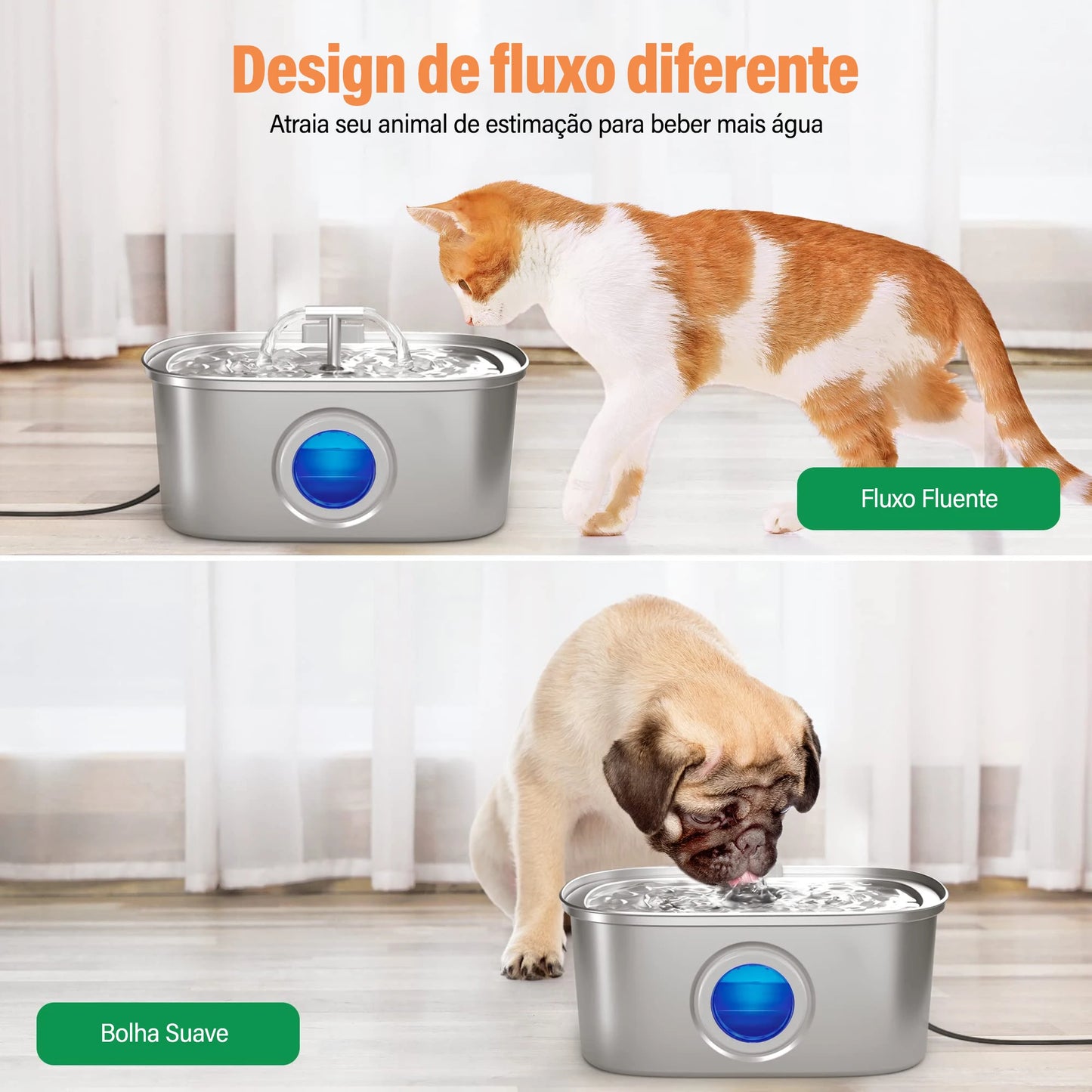 3.2L Cat Drinking Fountain Automatic Stainless Steel Pet Dogs Water Dispenser Ultra-quiet Pump Water Foutain For Multiple Pets